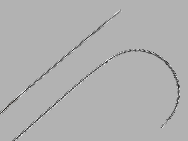 Reuter Tip-Deflecting Wire Guide shown straight and deflected